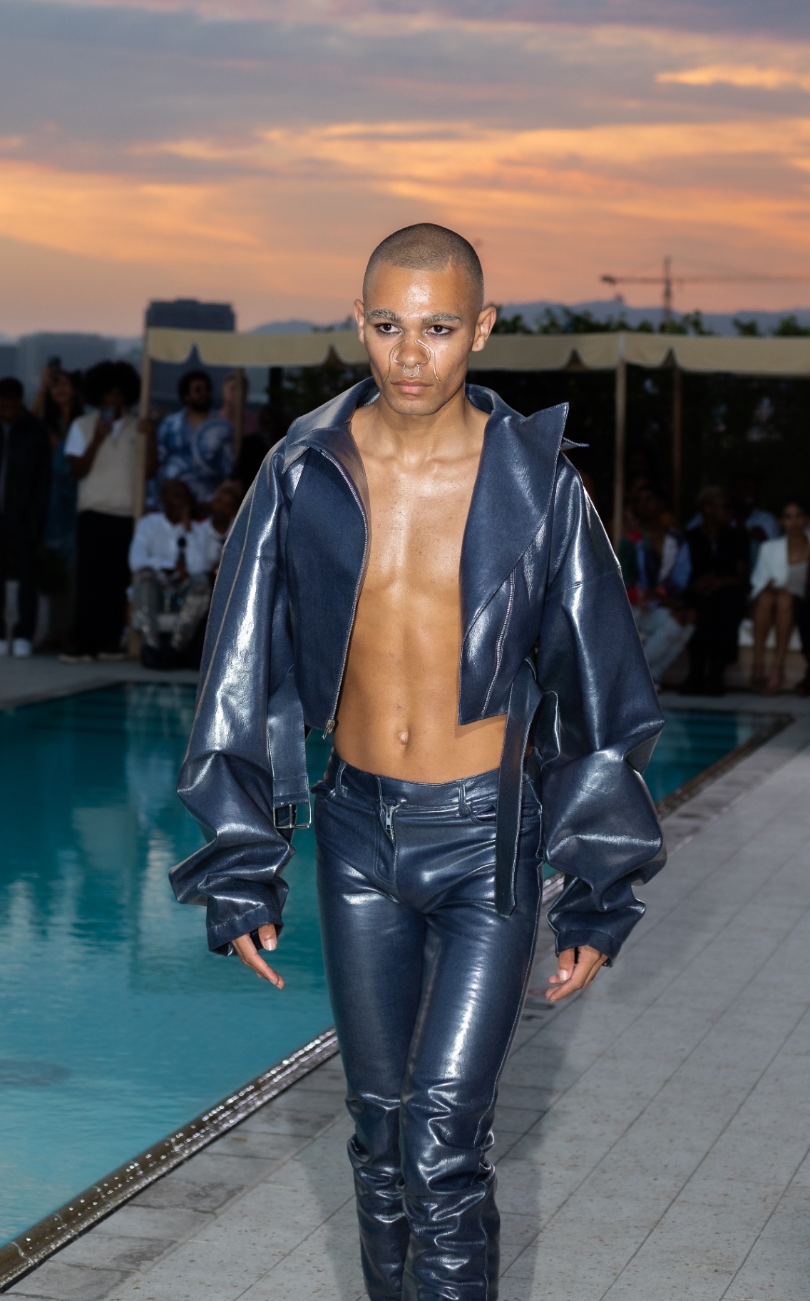 Kwame Adusei Resort '22 — navy leather