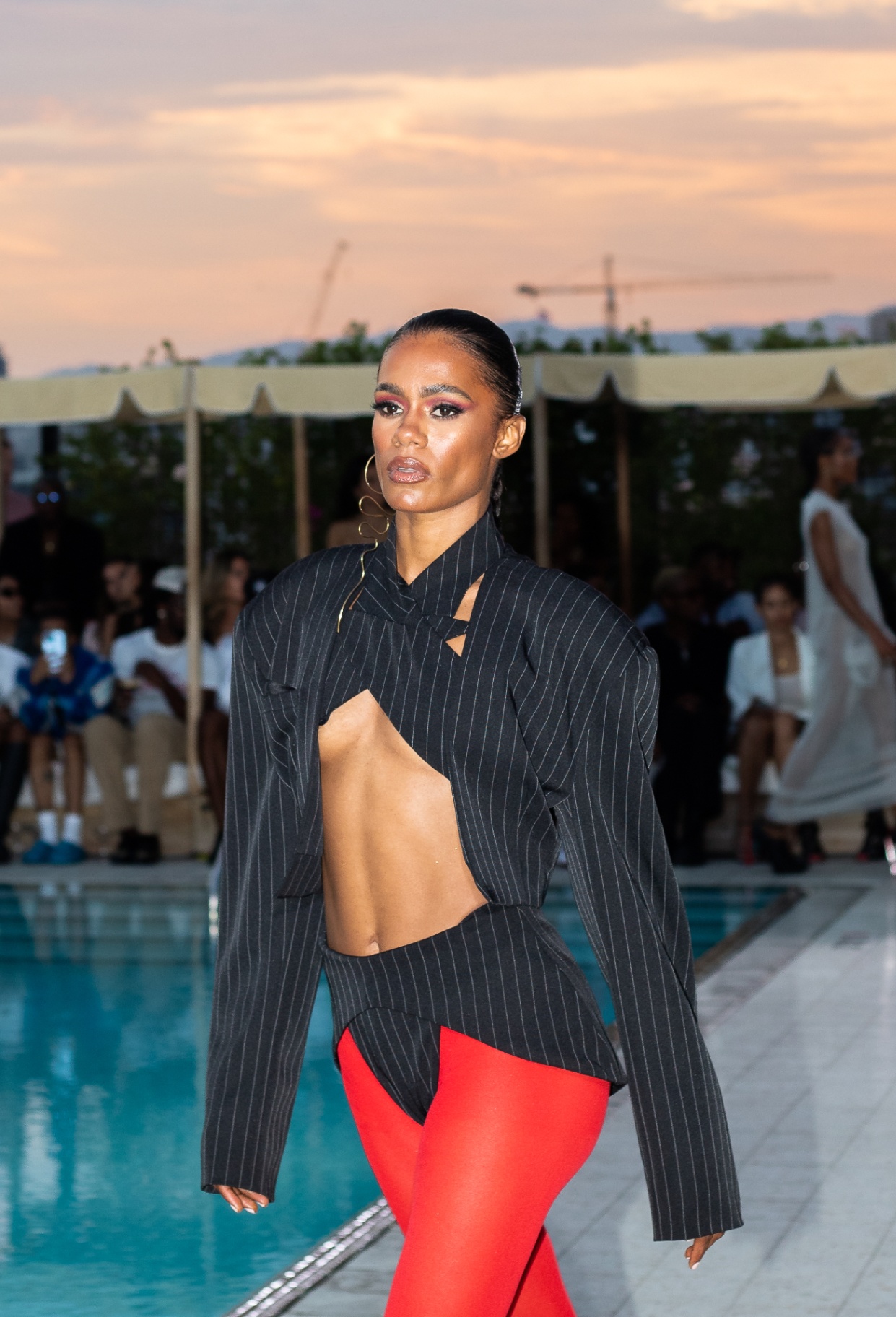 Kwame Adusei Resort '22 — pinstripe & red