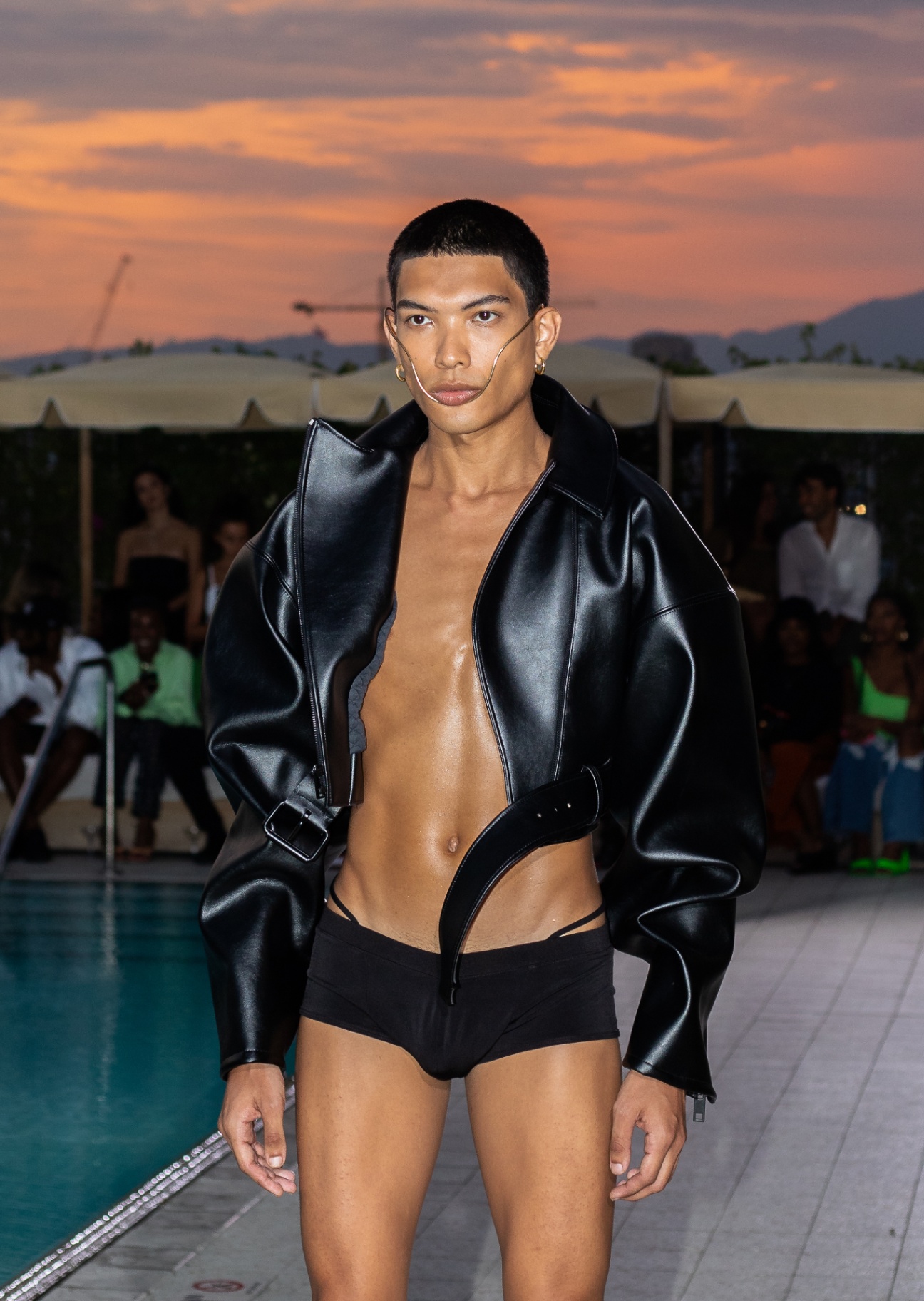 Kwame Adusei Resort '22 — black leather finale