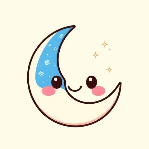 Cute middle-brained moon icon
